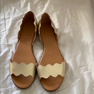 J by j crew gold flat sandals 7.5
